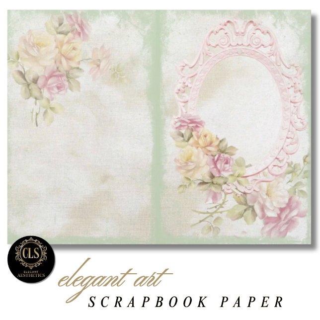 Vintage Floral Ephemera #6 Scrapbookpapper  (Decoupage Paper – Vintage Floral Ephemera 6)