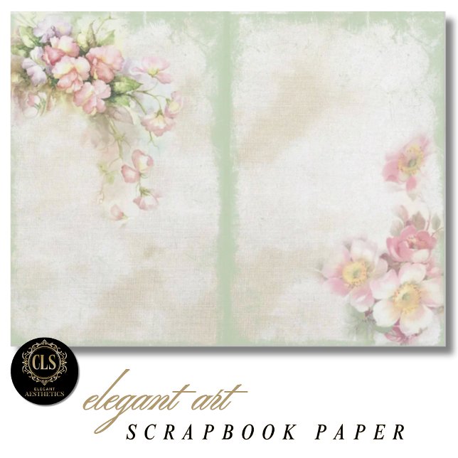 Vintage Floral Ephemera #8 Scrapbook Papper  (Decoupage Paper – Vintage Floral Ephemera 8)