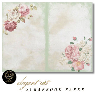 Vintage Floral Ephemera #9 Scrapbook Paper