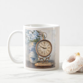 Vintage Floral French Country Clock Decor Mug Kaffemugg