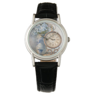 Vintage Floral French Country Clock Decor Watch Armbandsur