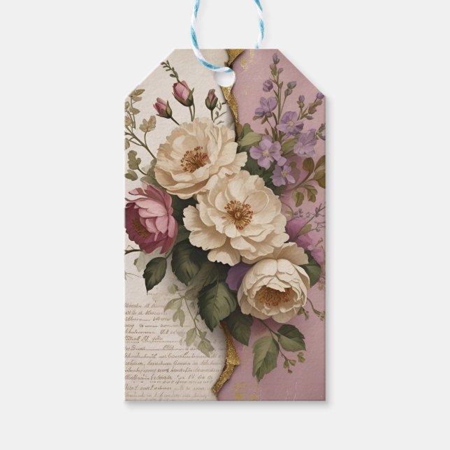 Vintage Floral - Gift Tag Presentetikett (Framsidan)