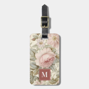 Vintage Floral Luggage Tag Bagagebricka