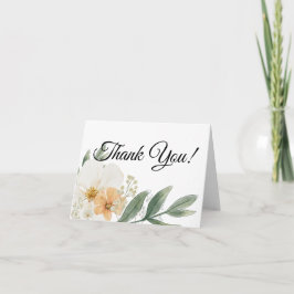 Vintage Floral Minimalistic Folded Thank You Cards Tack Kort