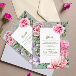 Vintage Floral Romantic Botanical Wedding Details Tilläggskort