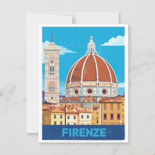 Vintage Florence Firenze Duomo Italien Cathedral Vykort