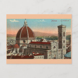 Vintage Florence Italien Cathedral Postcard Vykort