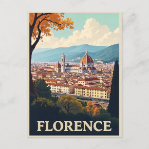 Vintage Florence Italien Cathedral Travel Vykort