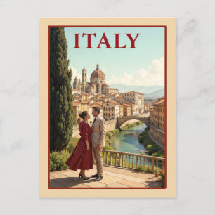 Vintage Florence Italien Cathedral Travel Vykort
