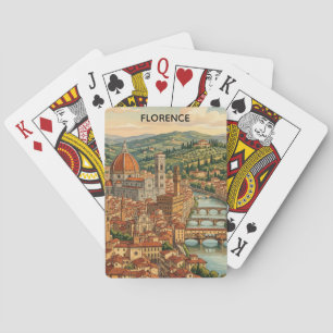 Vintage Florens Italien Toscana Stadsvy Casinokort