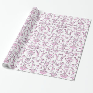 Vintage Florentine Damask (Rosa) Presentpapper