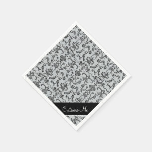 Vintage Florentine Damask (svart) Pappersservett