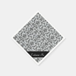 Vintage Florentine Damask (svart) Pappersservett