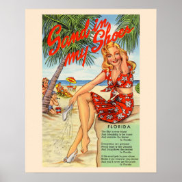 Vintage Florida 1940s Sand i mina skor Poster