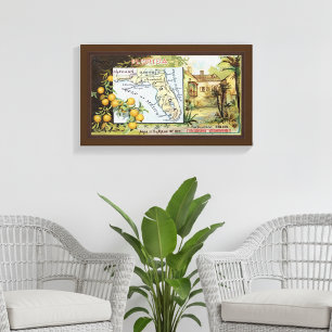Vintage Florida Ad Canvastryck