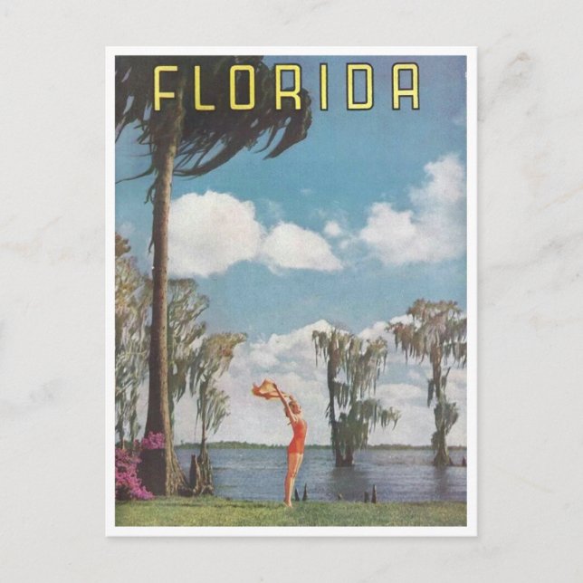 Vintage Florida Advertising Woman Vykort (Framsida)