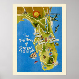 Vintage Florida Attraktioner Tryck