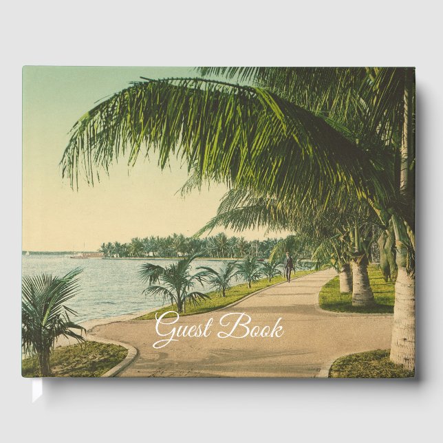 Vintage Florida Beach Scene Gästböcker (Framsida)