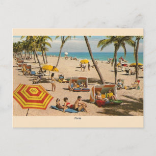 Vintage Florida Beach Travel Post Card Vykort