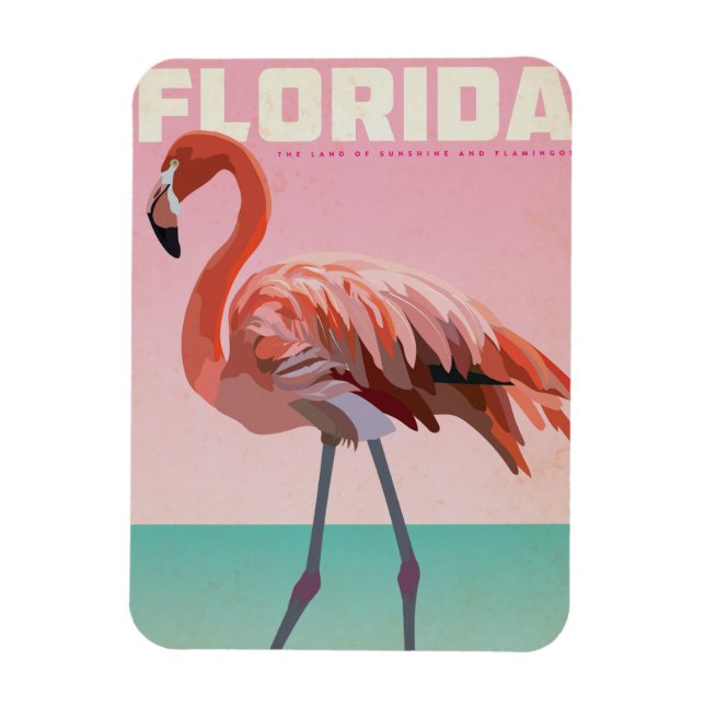 Vintage florida flamigo  magnet (Vertikal)
