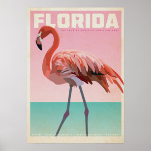 Vintage florida flamigo poster
