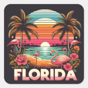 Vintage Florida Fyrkantigt Klistermärke