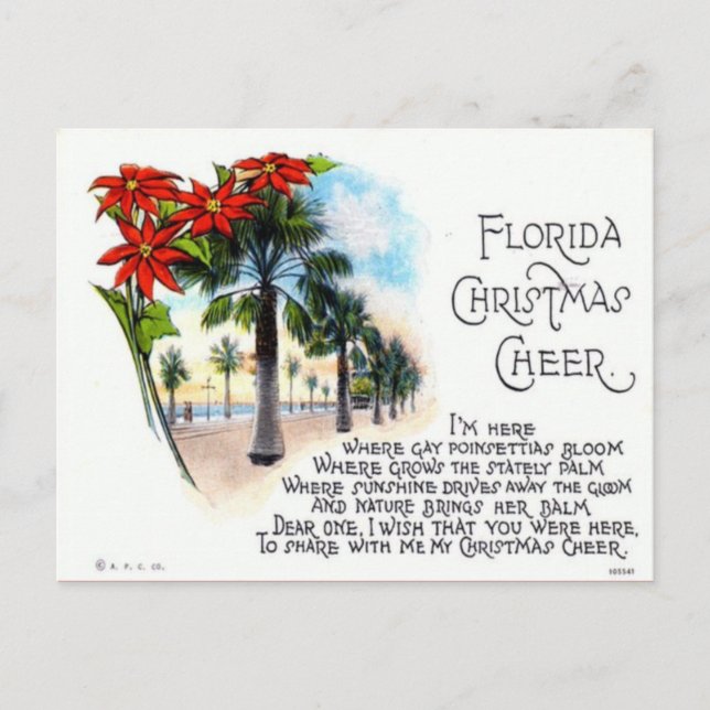 Vintage Florida God Cheer Helg Vykort (Framsida)