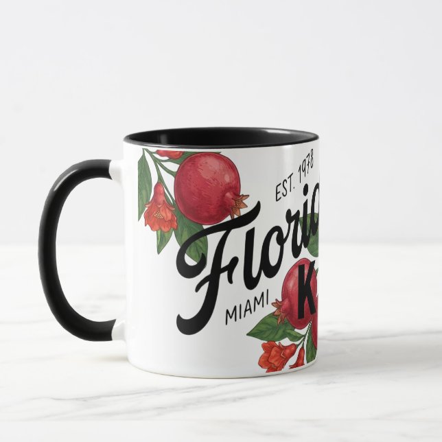 Vintage Florida Granatäpple Miami Botanisk Frukt  Mugg (Vänster)