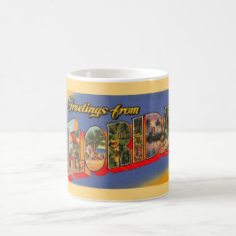 Vintage Florida Hälsning Kaffemugg