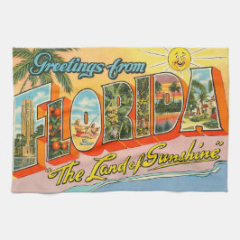 Vintage Florida Hälsning Kökshandduk