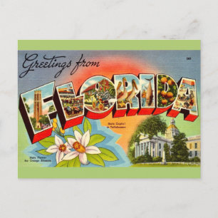 Vintage Florida Hälsning Vykort