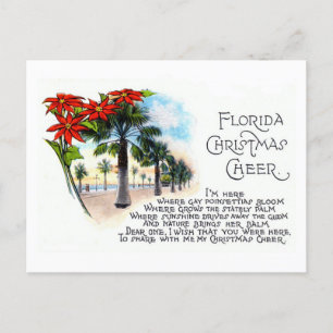 Vintage Florida-julen Dikt Hälsning från 1925 Vykort