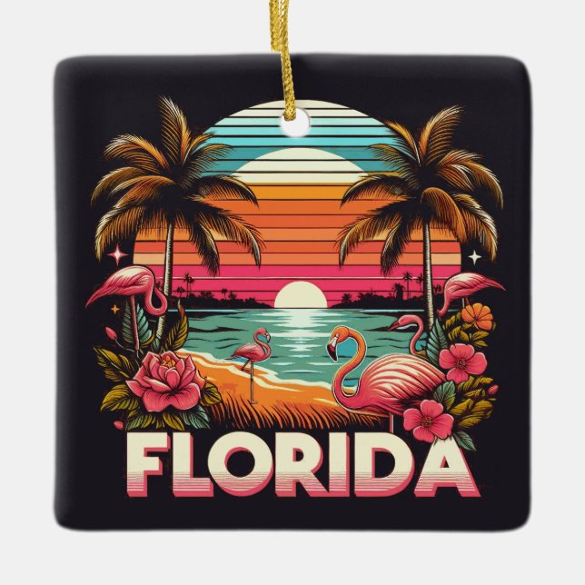 Vintage Florida Julgransprydnad Keramik (Framsida)