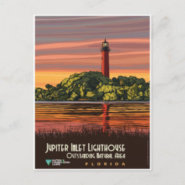 Vintage Florida Jupiter Inlet Lighthouse Vykort