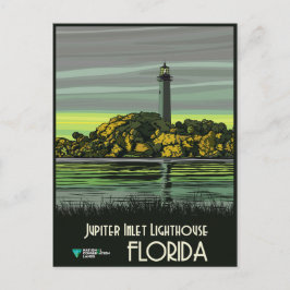 Vintage Florida Jupiter Inlet Lighthouse Vykort