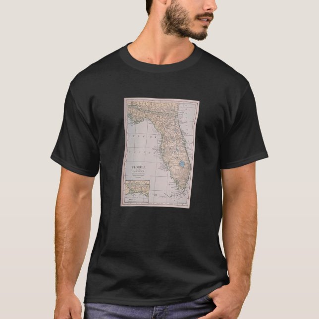 Vintage Florida Karta (1923) T Shirt (Framsida)