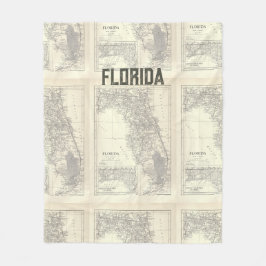 Vintage Florida Karta Fleecefilt
