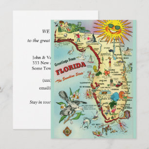 Vintage Florida-karta Flyttningsannons