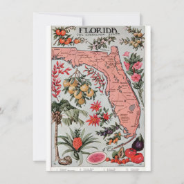 Vintage Florida Karta Inbjudningar