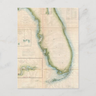 Vintage Florida Karta Vykort
