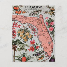 Vintage Florida Karta Vykort
