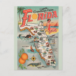 Vintage Florida Karta-vykort Vykort