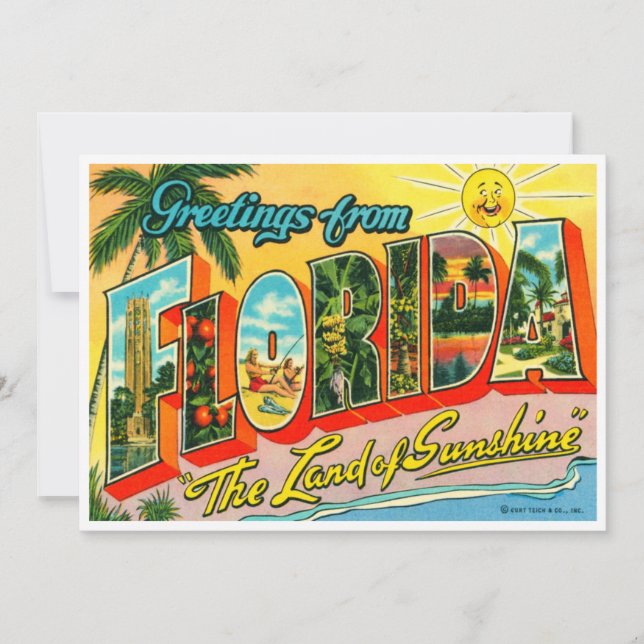 Vintage Florida Kort (Framsida)