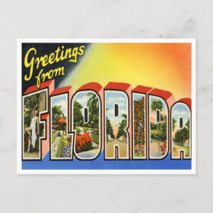 Vintage Florida Meddelande Vykort