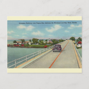 Vintage Florida Nycklar Highway Postcard Vykort