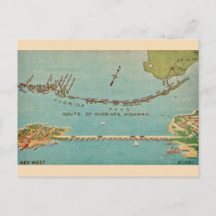 Vintage Florida Nycklar - Miami Vykort
