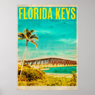 Vintage Florida Nycklar Travel Poster