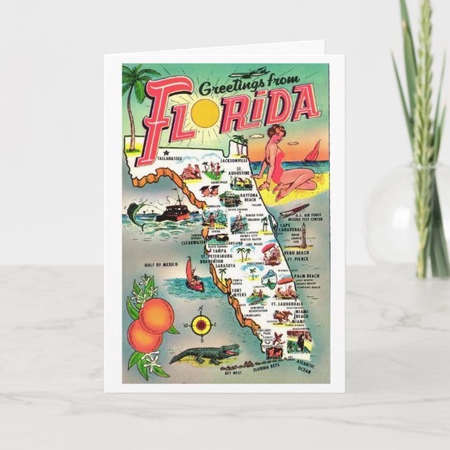 Vintage Florida Paradis Kort (Framsida)