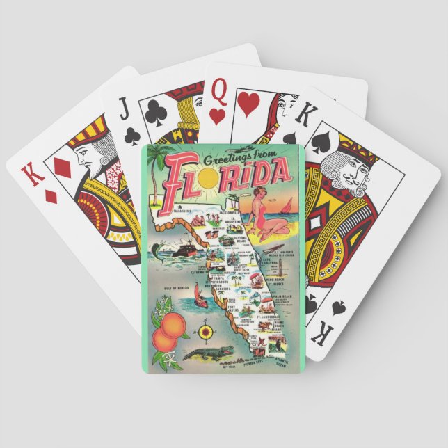 Vintage Florida Paradis Spelkort (Baksidan)