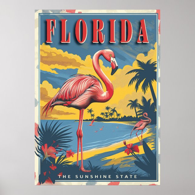 Vintage Florida Paradise-reseaffisch Poster (Framsidan)